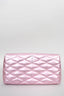 Saint Laurent Pink Metallic Envelope Quilted Clutch