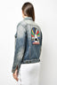 Saint Laurent Blue Washed Denim "Sweet Dreams" Shark Embroidered Jacket Size M Mens