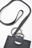 Off-White Black Leather ID Holder Lanyard
