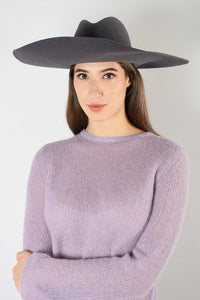 Yves Saint Laurent Grey Wide Brim Hat Size 56