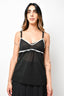 Pre-loved Chanel™ Black Sheer Babydoll Tank Top with Bow Size 40