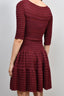 Alaïa Burgundy Crochet Knit 3/4 Sleeve Dress Size 40