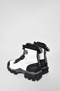 Moncler White Patent/Black Leather Hiking Boots Size 37.5
