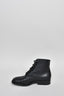 Chanel Black Leather CC Captoe Combat Boots Size 37