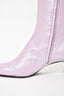 Escada Light Purple Knee High Boot with Fur Trim Size 38
