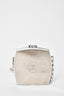 Chanel 2021 White Leather/Mirror Box Clutch Chain Bag