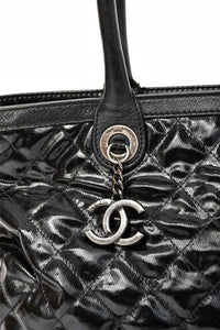 Pre-loved Chanel™ Black Quilted Patent Leather 31 Rue Cambon Tote Bag