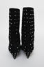 Attico Black Suede Crystal Embellished Pointed Toe Calf Length Boots Size 36