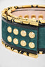 Balmain x H&amp;M Green Suede Wide Waist Belt with Gold Hardware Detail
