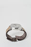 Gucci Silver Face Watch w/ GG Coated Canvas Strap
