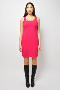 Boutique Moschino Pink Midi Dress With Pearl Details Size 42