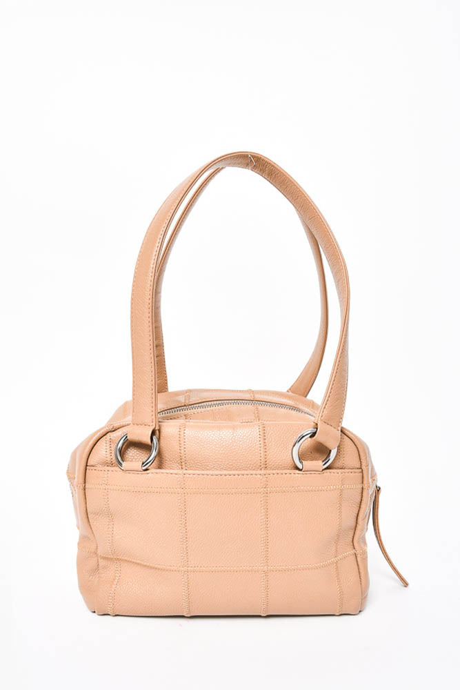 Pre-loved Chanel™ 2004/05 Beige Square Leather LAX Shoulder Bag