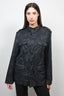 Etro Black/Brown Floral Print Nylon Zip Up Jacket Mens