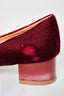 Salvatore Ferragamo Red Velvet Bow Heeled Flats Size 35.5