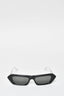Gucci Black Acrylic Crystal Side Narrow Frame Flat Top Sunglasses
