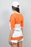 Nina Ricci White/ Orange Colour Blocked T-Shirt Size L
