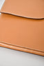 Hermes Camel Courchevel Leather Large Square Clutch With White Stitching