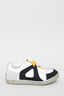 Christian Dior White/Black Leather Sneakers w/ Yellow Laces Size 28 Kids
