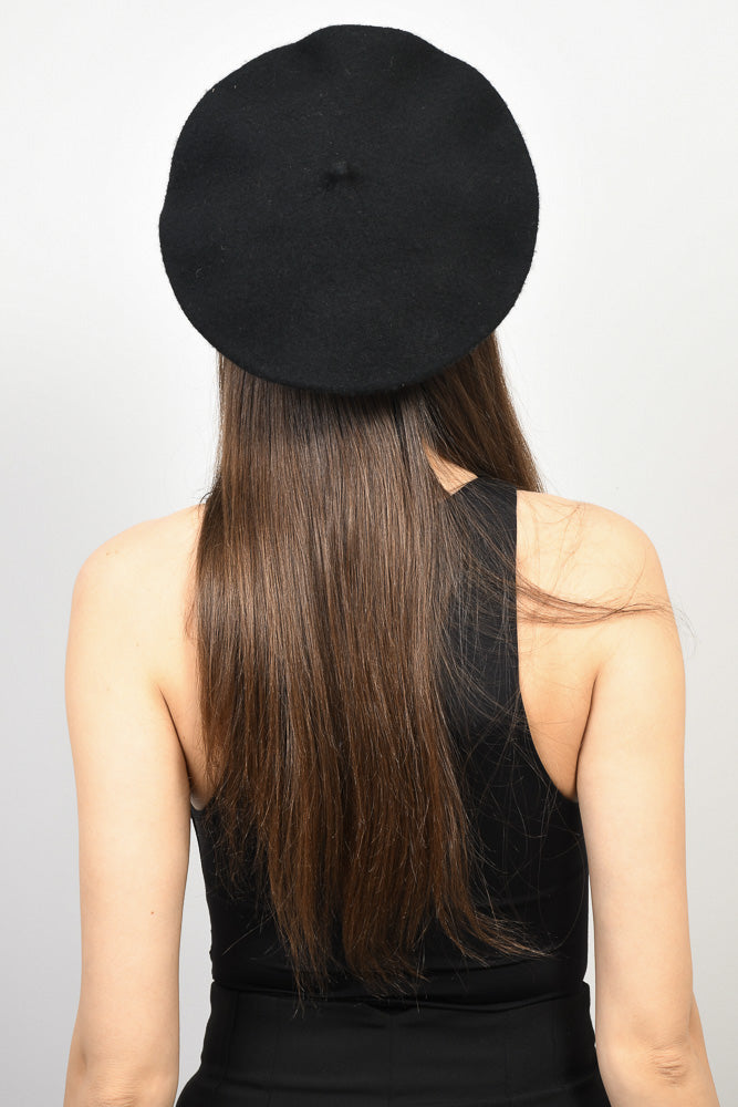 Lack of Color Black Wool Beret One Size
