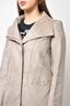 Helmut Lang Taupe Moleskin Knee Length Coat Size P