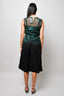 Erdem Green/Black Silk Eyelet Sheer Tank Top with Slip Size 4 US