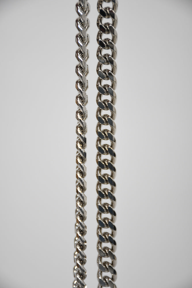 Balmain Silver Acrylic "All Access" Rectangle Clutch w/ Chain Strap