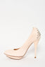 Alexander McQueen Pink Suede Studded Heel Platform Pump Size 36