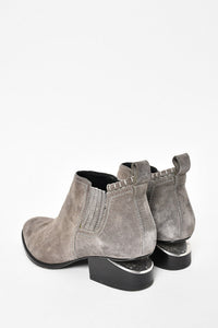 Alexander Wang Grey Suede Cut Out Ankle Boot Size 36.5