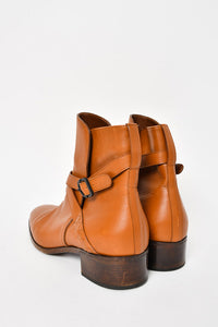 Bottega Veneta Brown Leather Buckled Ankle Boot Size 41