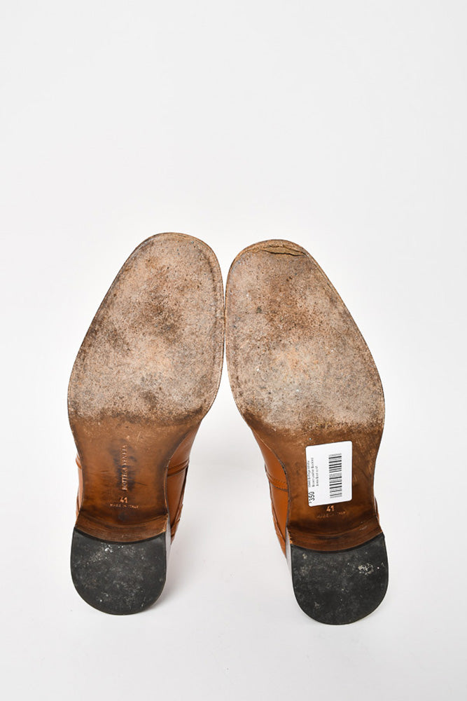 Bottega Veneta Brown Leather Buckled Ankle Boot Size 41