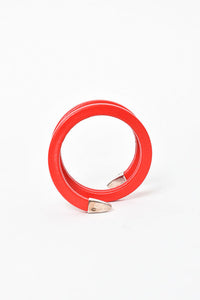 Bottega Veneta Red Leather Coiled Cuff Bracelet