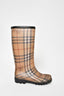 Burberry Brown Check Rubber Rain Boots Size 36