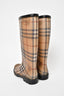 Burberry Brown Check Rubber Rain Boots Size 36
