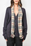 Burberry London Brown Check Lambswool PomPom End Scarf