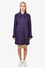 Burberry London Purple Wool Single Breasted Coat Size 6