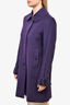 Burberry London Purple Wool Single Breasted Coat Size 6