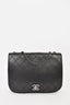 Chanel Black Leather Quilted Rounded Flap Bag