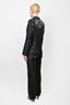 Pre-loved Chanel™ Black Linen Iridescent Double Breasted Jacket Size 40