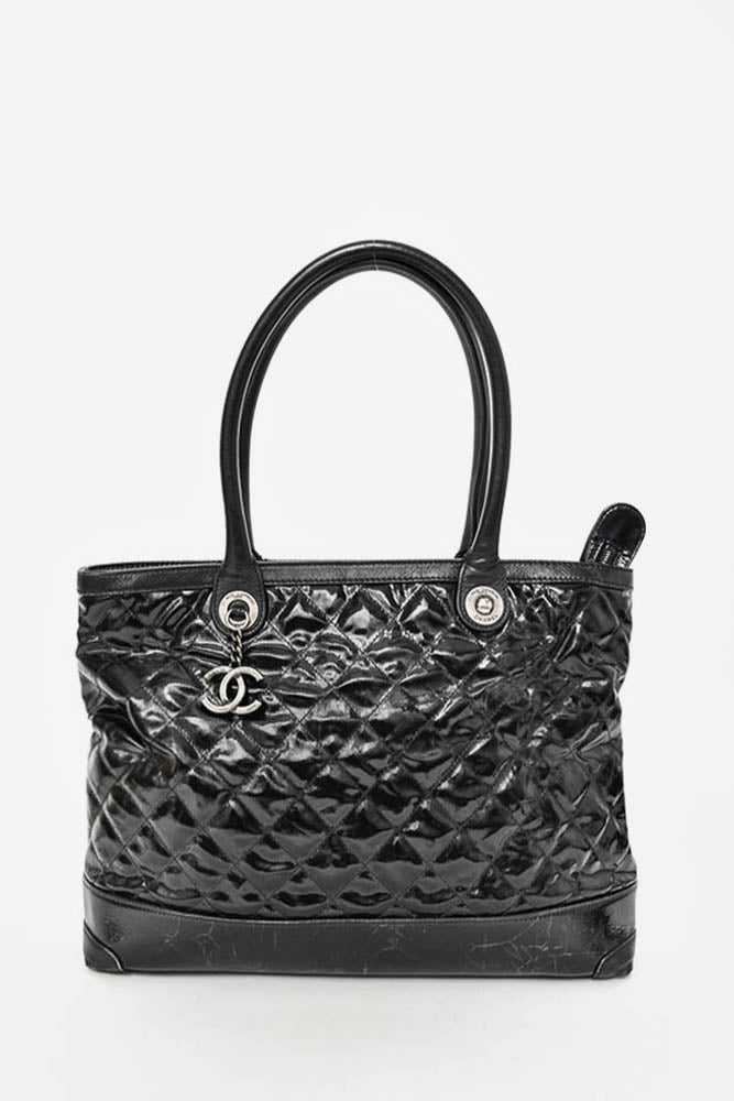 Chanel Black Quilted Patent Leather 31 Rue Cambon Tote Bag – Mine & Yours
