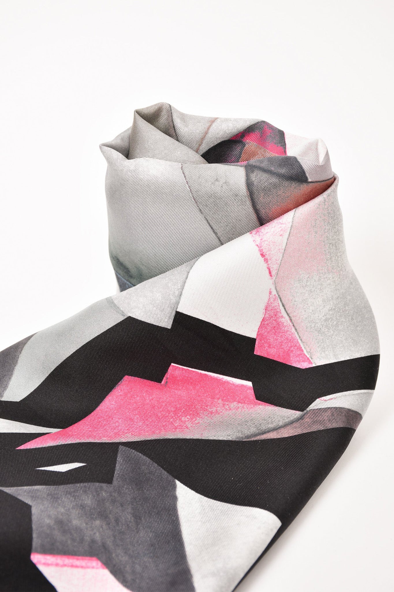 Chanel Pink/Blue Geometric Printed Silk Scarf