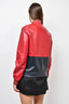Christian Dior Red/Blue Leather Zip-up Jacket Size 38