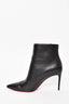 Christian Louboutin Black Leather Pointed Toe Ankle Booties Size 35.5