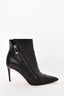 Christian Louboutin Black Leather Pointed Toe Ankle Booties Size 35.5