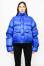 Entire Studios Blue Down Oversized Puffer Jacket with Velcro Size XS