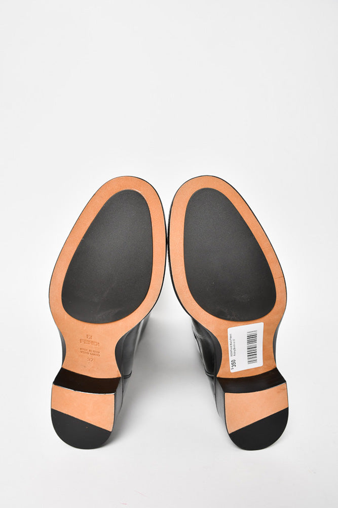 Fendi Black Patent Riding Boots Size 37