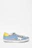Golden Goose Blue/Yellow Suede Low Top Sneakers Size 11