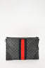 Gucci Black GG Supreme Web Zip Messenger Bag