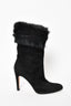 Gucci Black Suede Fur Lined Boots Size 37