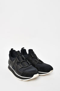 Hermes Black Neoprene/Leather "H" Sneaker Size 38.5