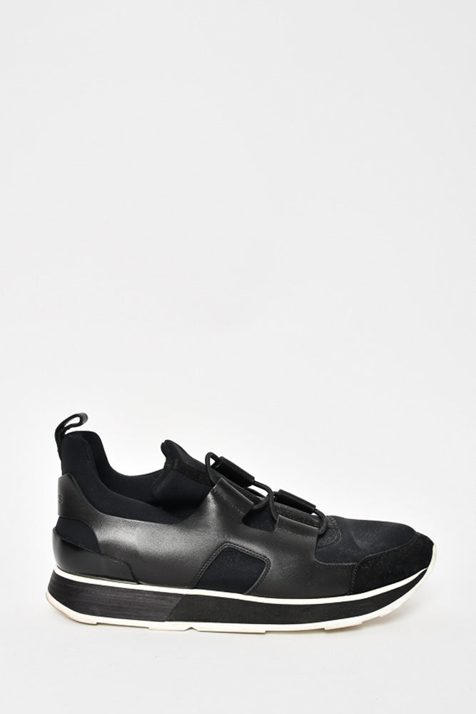 Hermes Black Neoprene/Leather "H" Sneaker Size 38.5